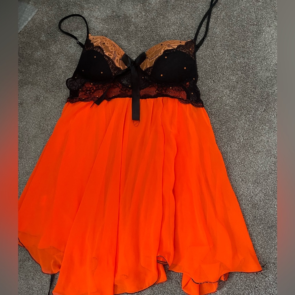 Neon orange babydoll
